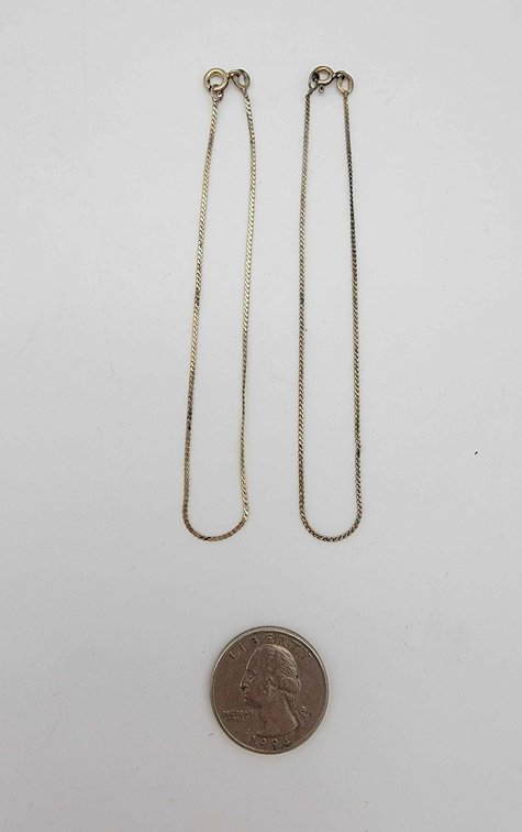 2x Sterling Silver Anklets