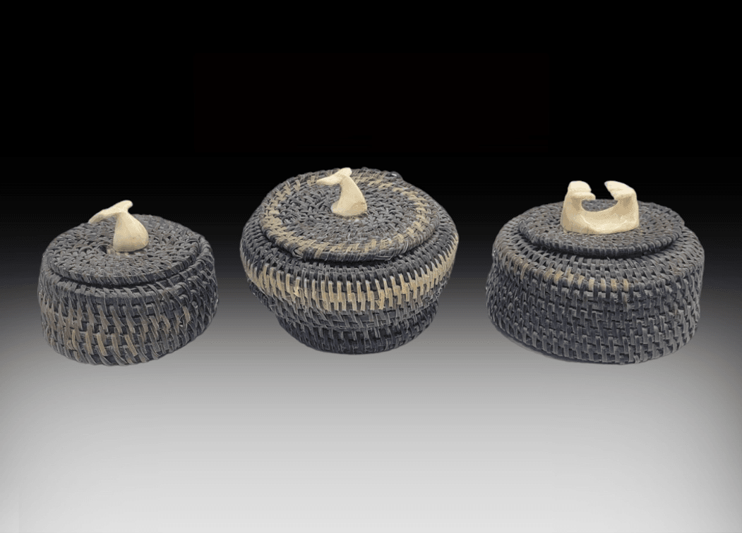 Baleen Baskets w/ Walrus Fluke Finials