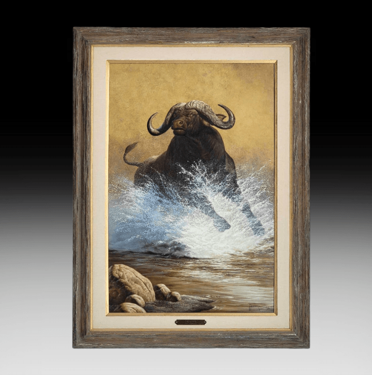Tom Mansanarez "The Charge" Oil Painting 