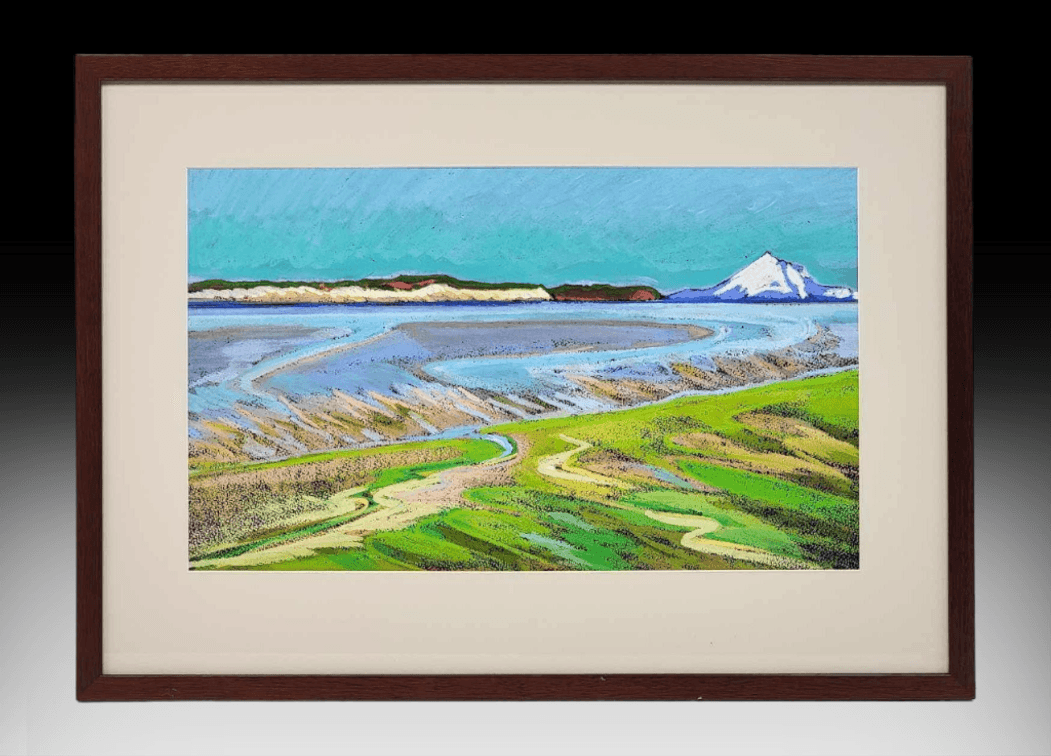 Ayse Gilbert "Bluff View of Tidal Flats - Romacks" Pastel