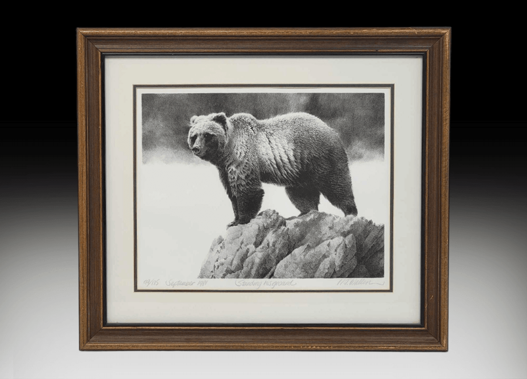 R. T. Wallen "Standing His Ground" Stone Lithograph