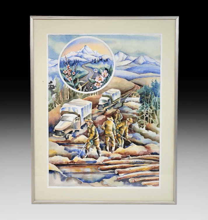 Kathleen Lynch "Alaska Highway" Watercolor Painting 