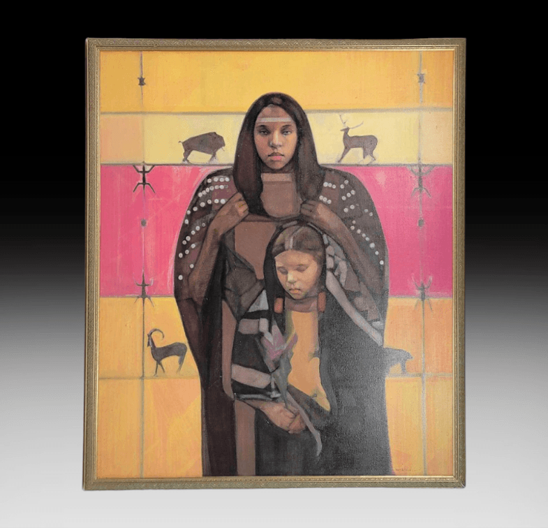 Janet McKenzie "Mother & Child" Oil Painting 