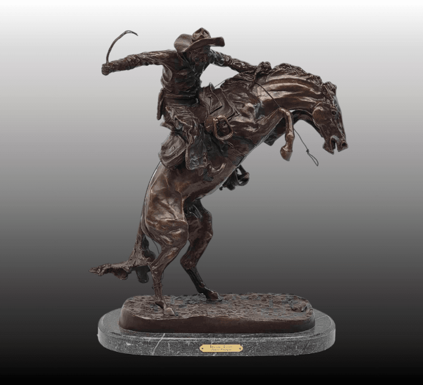 After Frederick Remington "Bronco Buster" Bronze Sculpture 