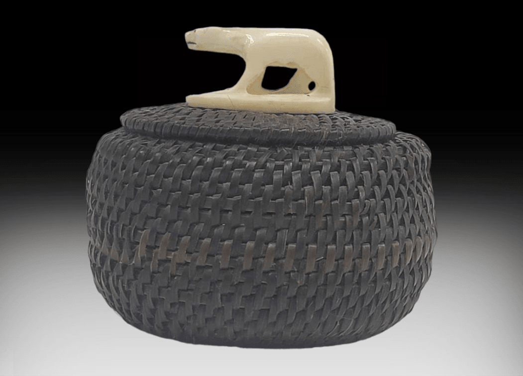 Baleen Basket w/ Polar Bear Finial