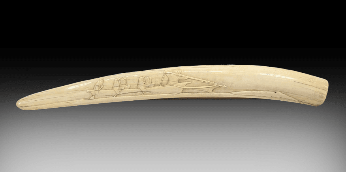 25" Carved Ivory Tusk - Lloyd Elasanga