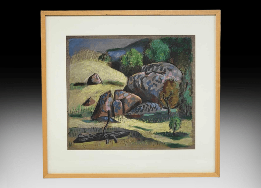 Louis Bunce Pastel & Gouache Landscape