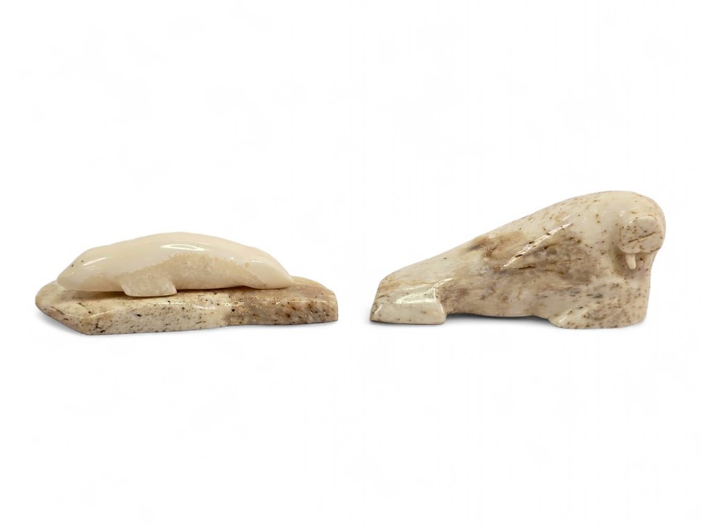 Ivory & Walrus Jawbone Sculptures by Pat Kakaruk