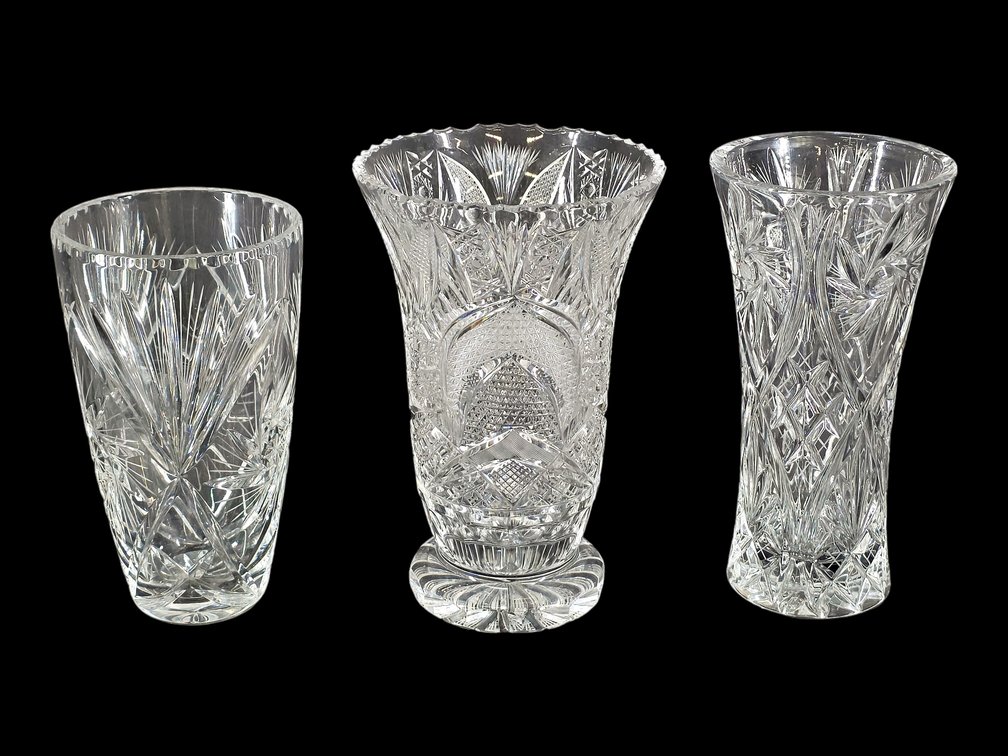 Crystal Vases - Pinwheel & Checkerboard Patterns