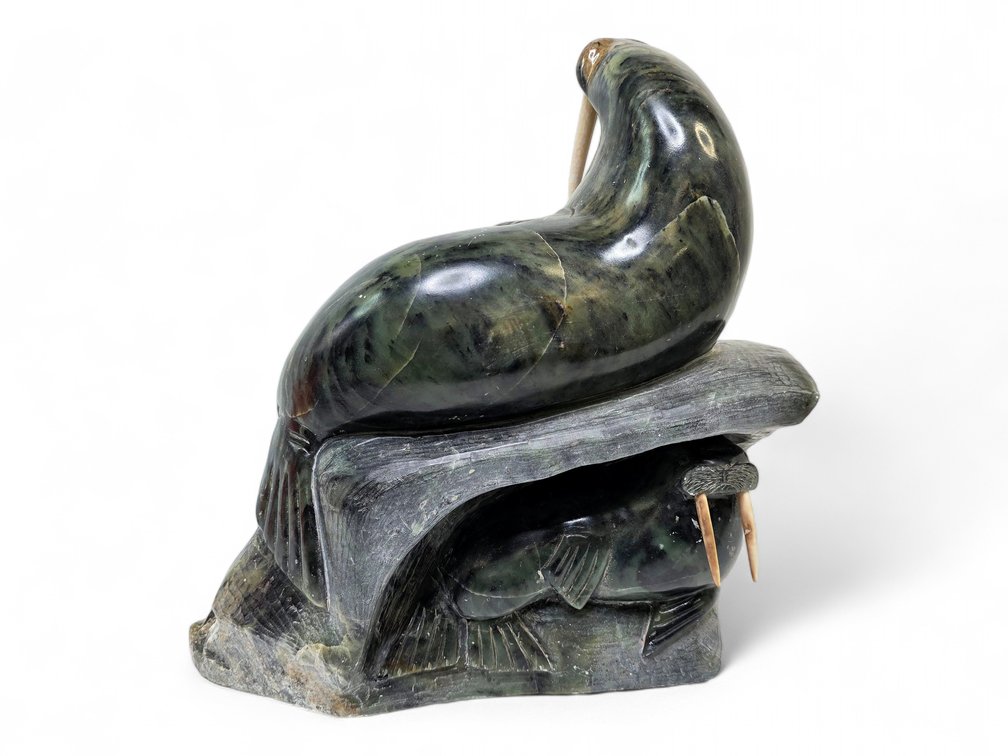 Soapstone & Walrus Ivory Sculpture