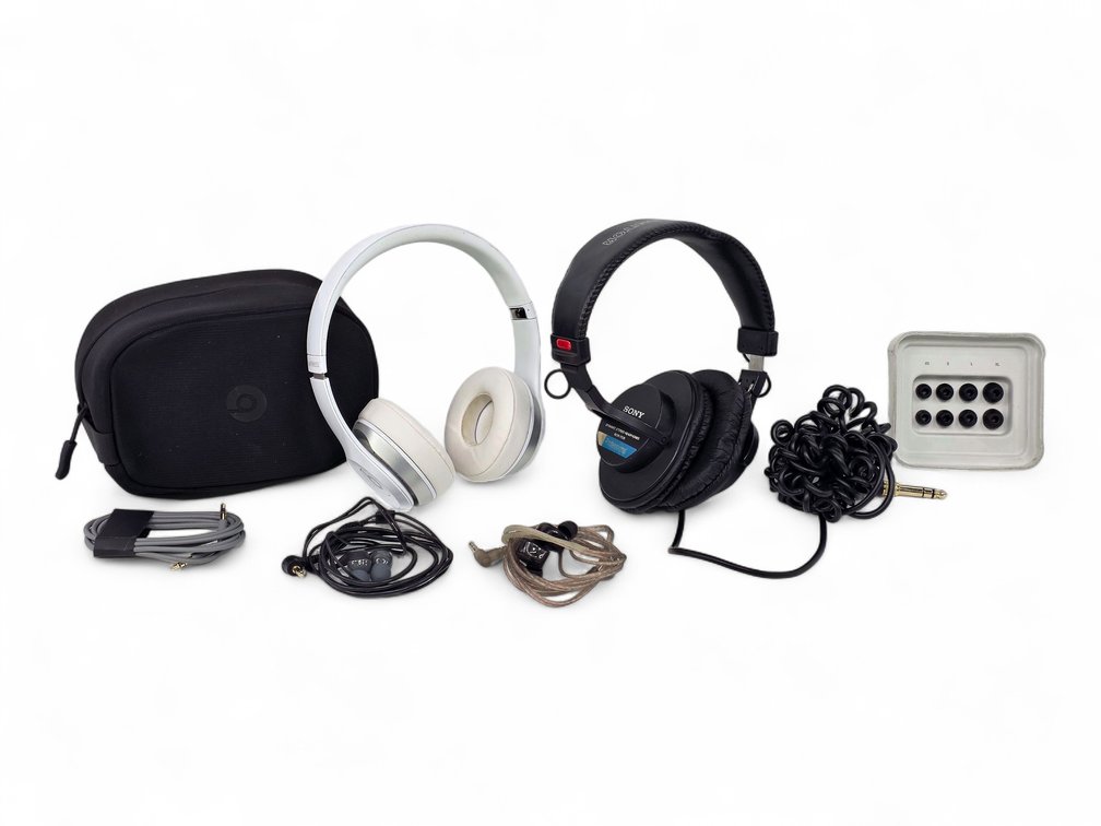 Beats Solo3 & Sony Stereo Headphones, Shure & KZ Earbuds & Replacement Ear Tips