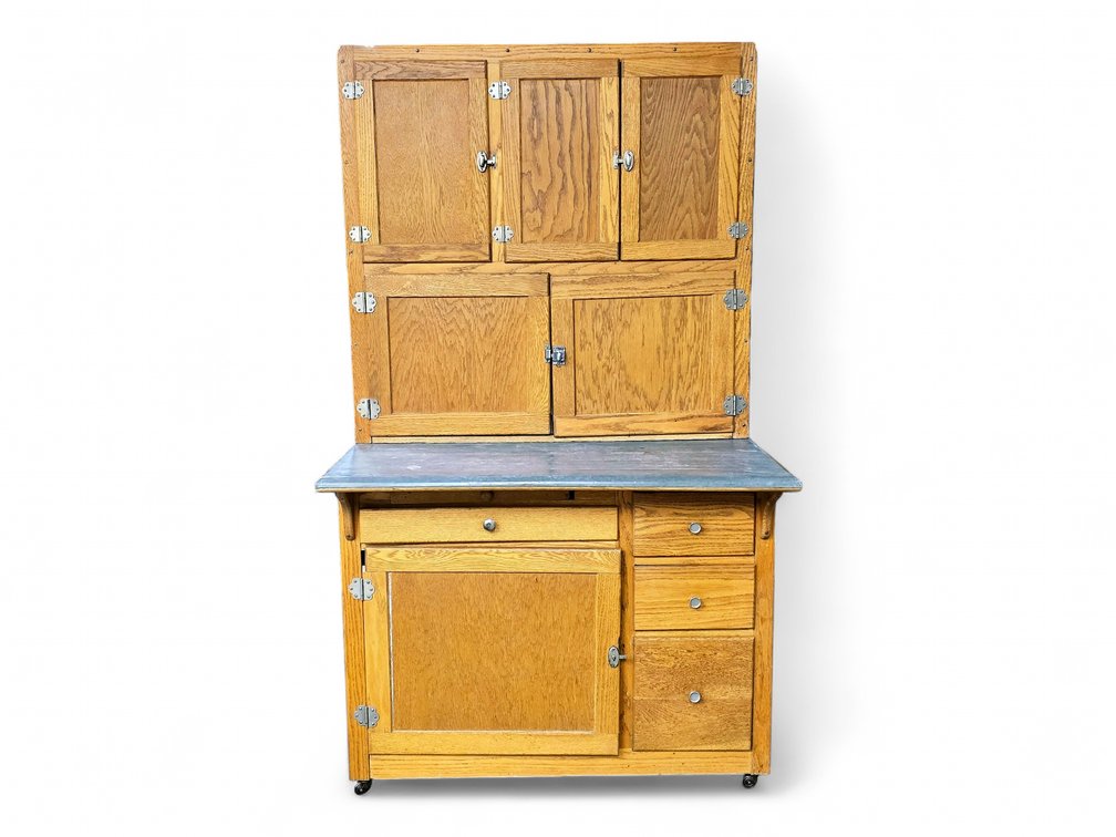 Early 20th Century Oak Hoosier Kitchen Cabinet