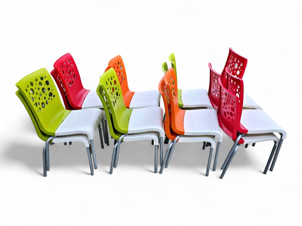 16x Grosfillex Tempo Stacking Side Chairs