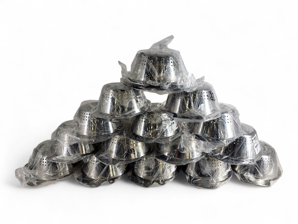 19x Colanders - Brand New, Stainless Steel