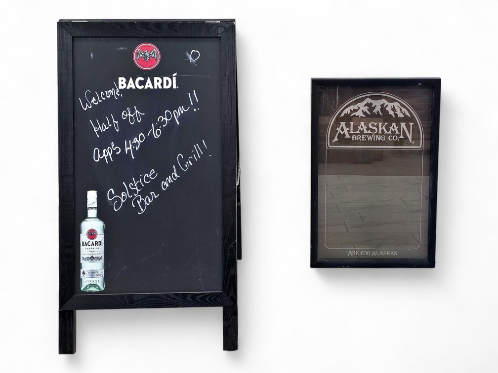 Bacardi A-Frame & Alaskan Brewing Co. Lighting Signs