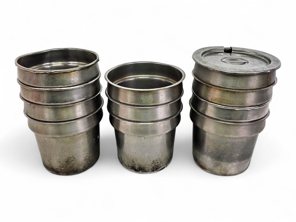 11x Stainless Steel Inset Pots & Slotted Cover