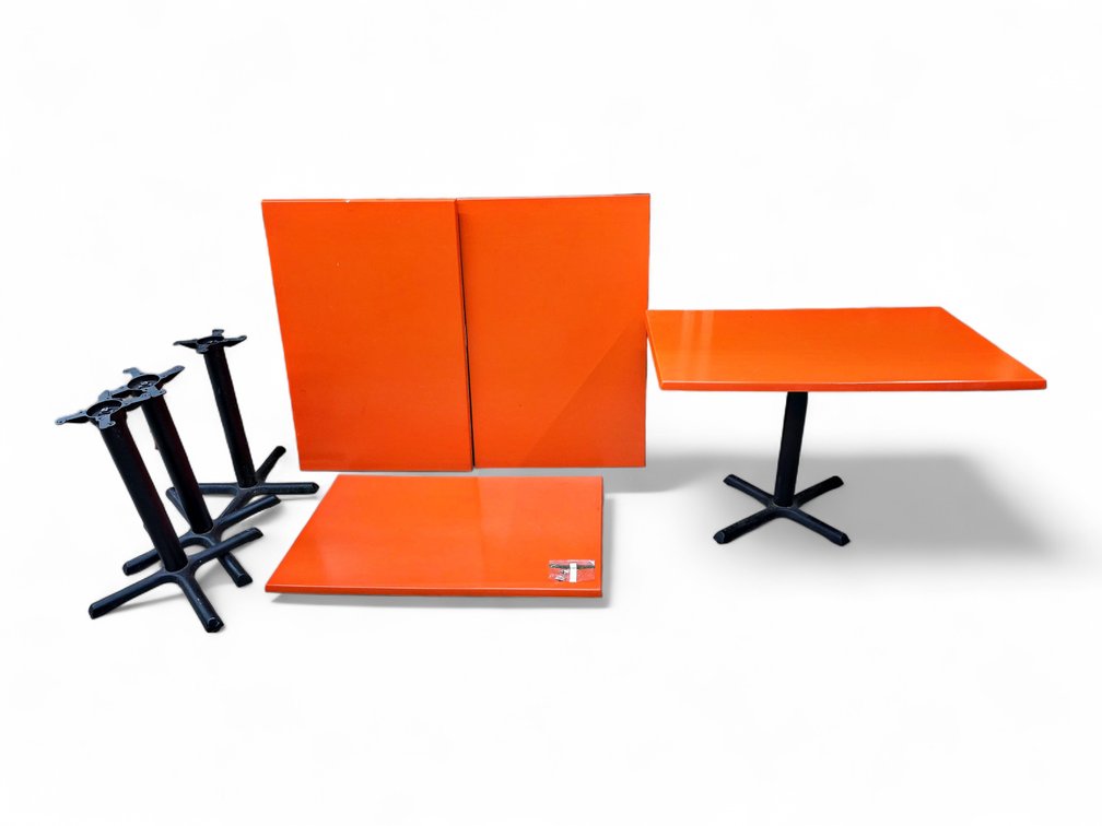 4x Rectangular Orange Tables