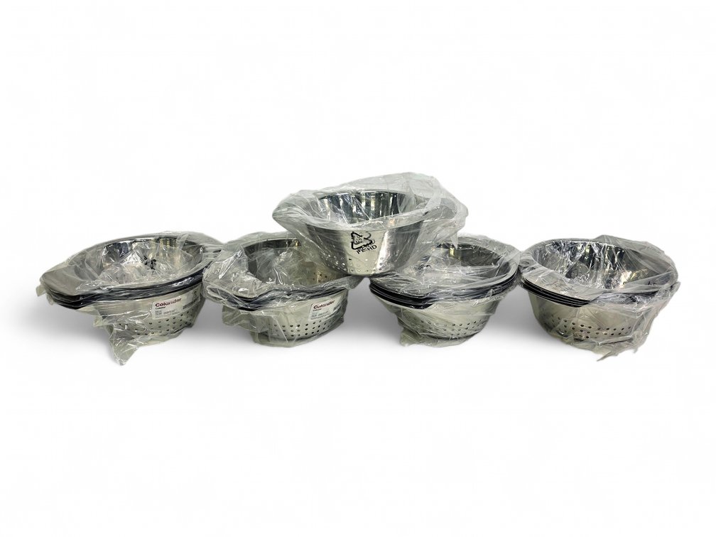 21x Colanders - Brand New, Stainless Steel