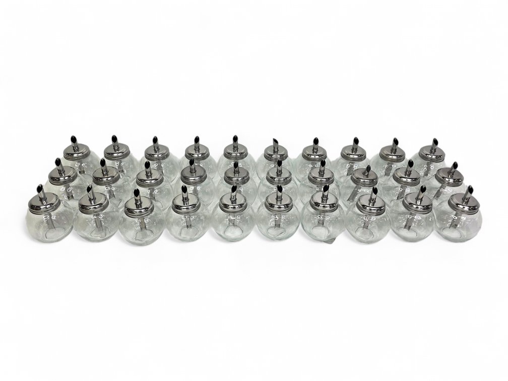 30x Glass & Stainless Steel Sugar Dispensers