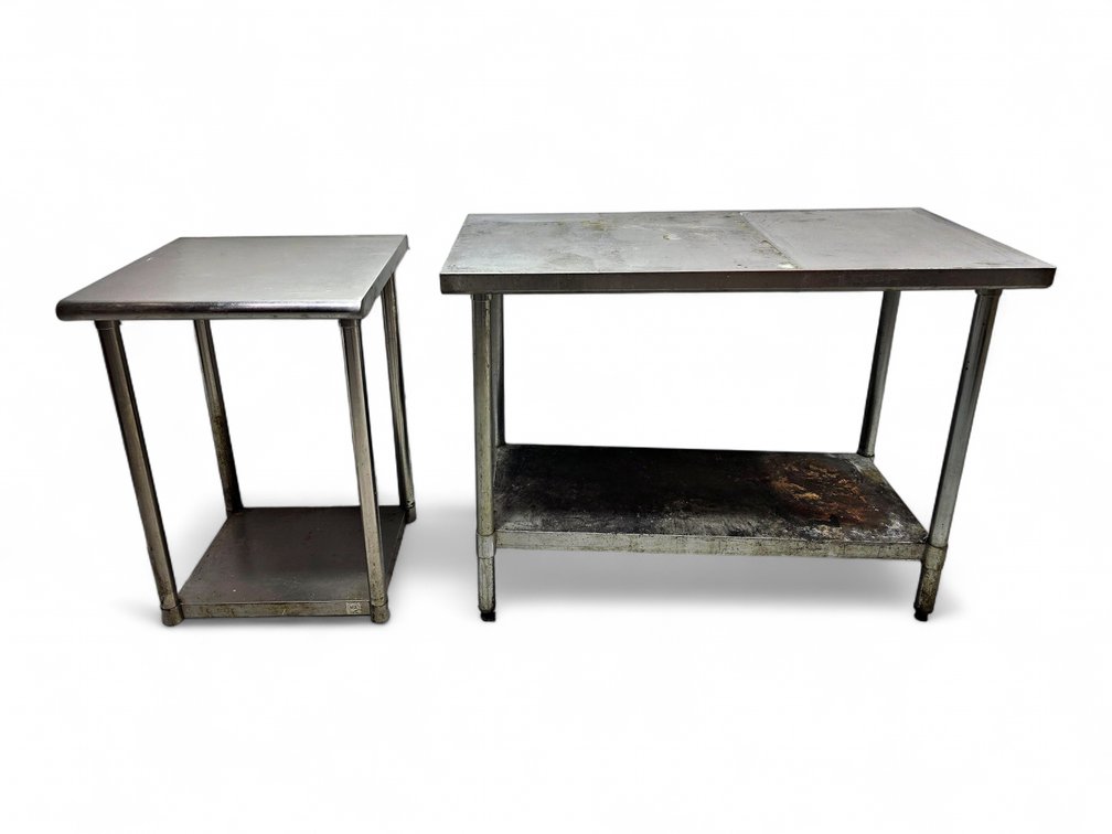 2x Stainless Steel Work Tables