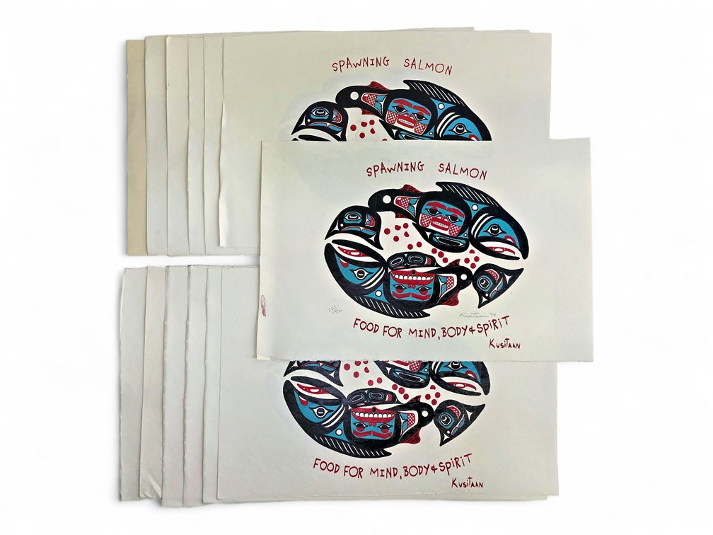 11x Harold Geoffrey "Kusitaan" Campbell "Spawning Salmon" Prints
