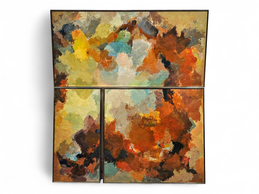 Martha Jean Shadrach Abstract Triptych Paintings