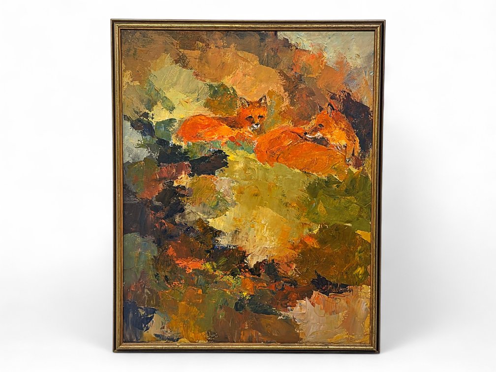 Martha Jean Shadrach Red Foxes Original Painting