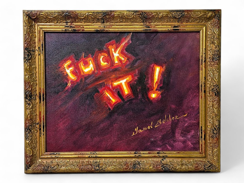 James Belcher Statement Message Oil Painting