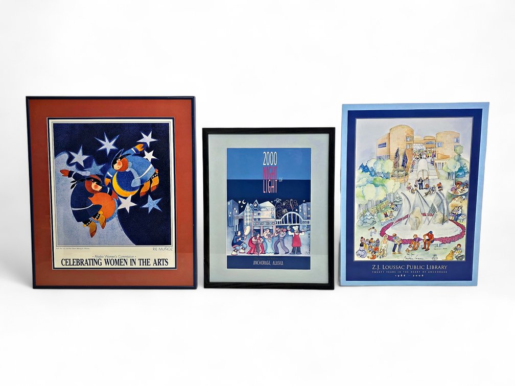 Barbara Lavallee Night of Light & Loussac Library & Rie Muñoz "Both the Sun and the Moon Belong to Women" Prints