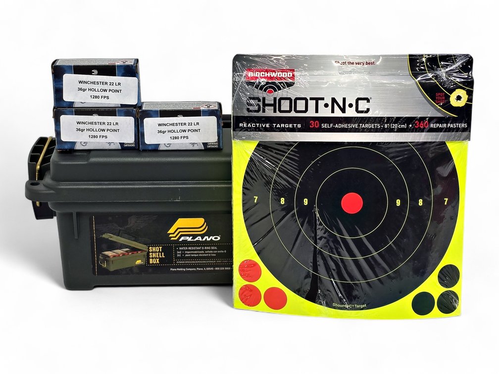 150x Winchester Super X 22LR Rounds w/ 30x targets & Ammo Case