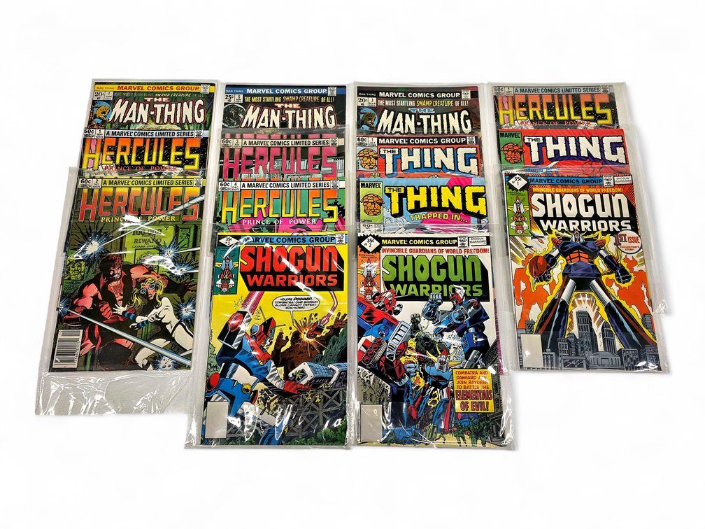 14x Marvel Comics - The Man-Thing, The Thing, Shogun Warriors & Hercules
