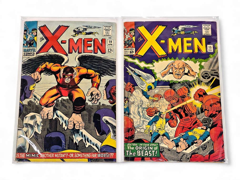 Marvel X-Men Comic Books: #19 “Is the Mimic Another Mutant?..Or, Something Far Worse??” & #15 “Extra: The Epic! The Origin of The Beast!”