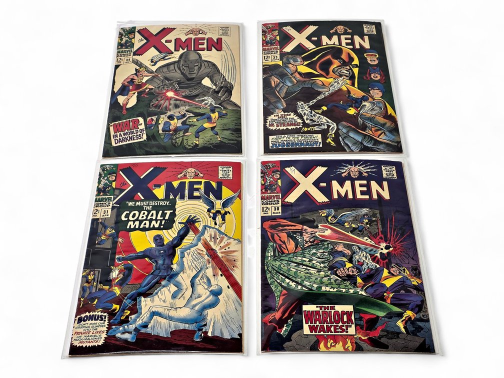 Marvel X-Men Comic Books #30, 31, 33 & 34 - "Cobalt Man!", "Warlock Wakes!" & More
