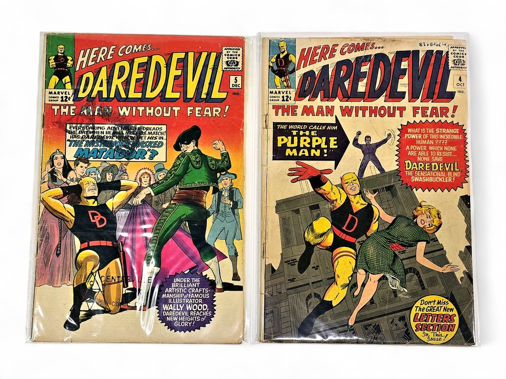 Marvel Here Comes Daredevil #4 "The Purple Man!" & #5 "The Fellowship of Fear!" Comic Books