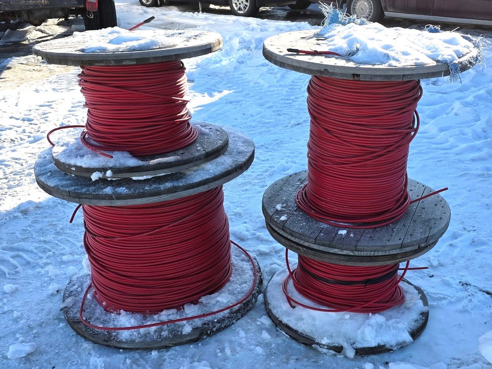 4x Red Prysmian Lighting Cable Reels