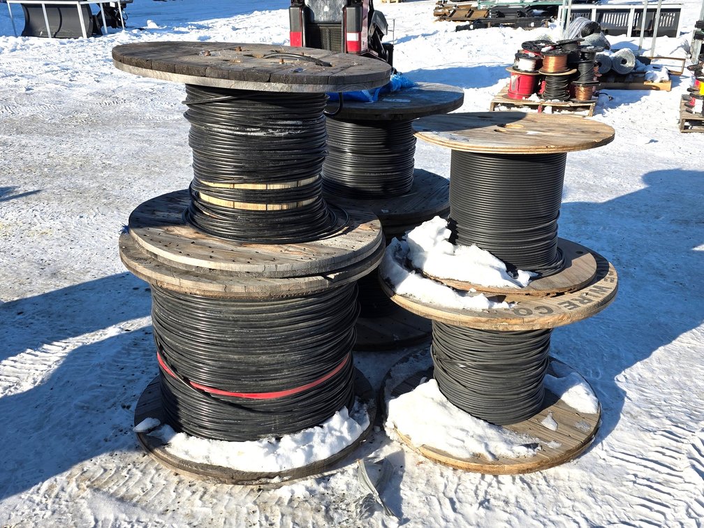 7x Black Industrial Cable Reels