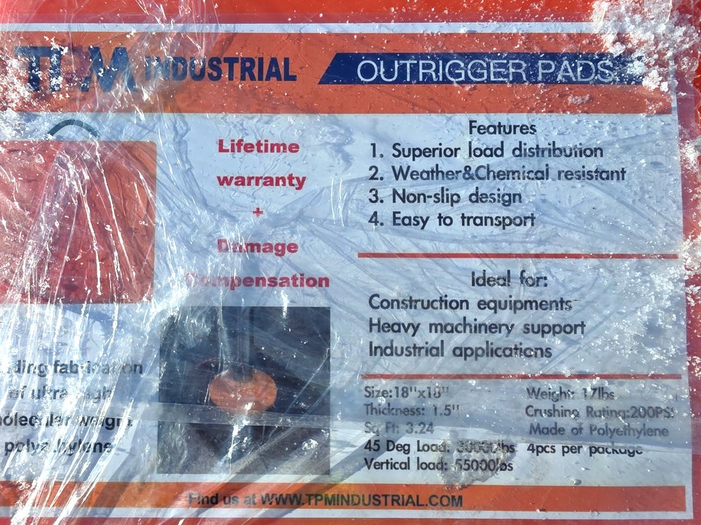 Outrigger Pads - TPM Industrial - TPM18X18