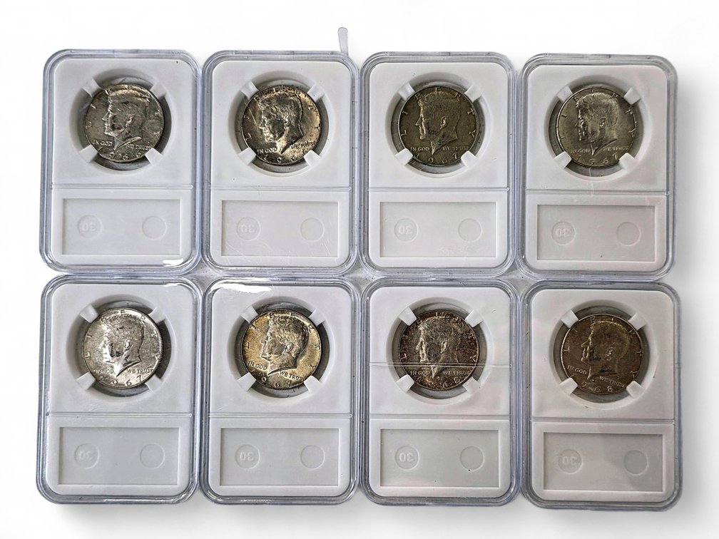 1966 (2x), 1967 (4x) & 1968 (2x) Kennedy Silver Half Dollars