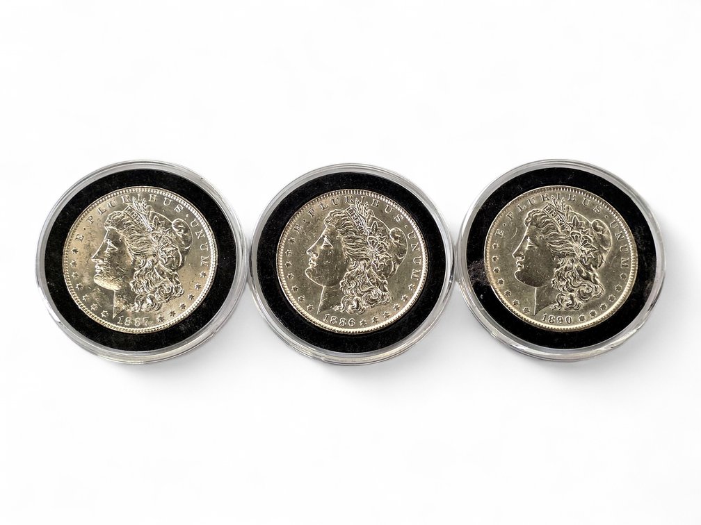 1886, 1887 & 1980 Morgan Silver Dollars