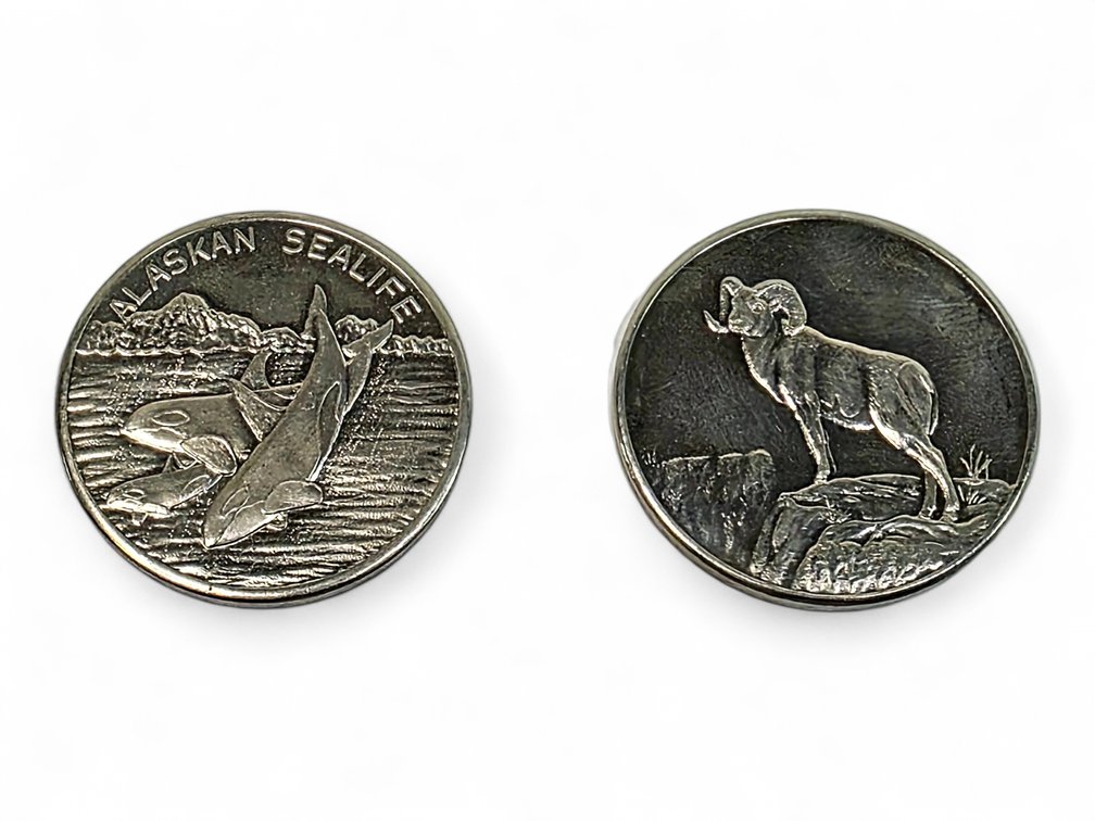 .999 1ozt Fine Silver Alaska Mint Sealife & Dall Sheep Medallions