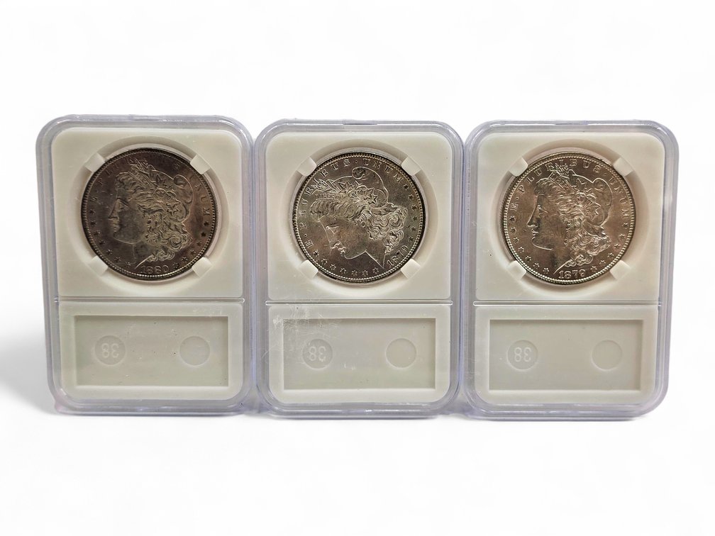 1879-O (2x), 1880-O Morgan Silver Dollars