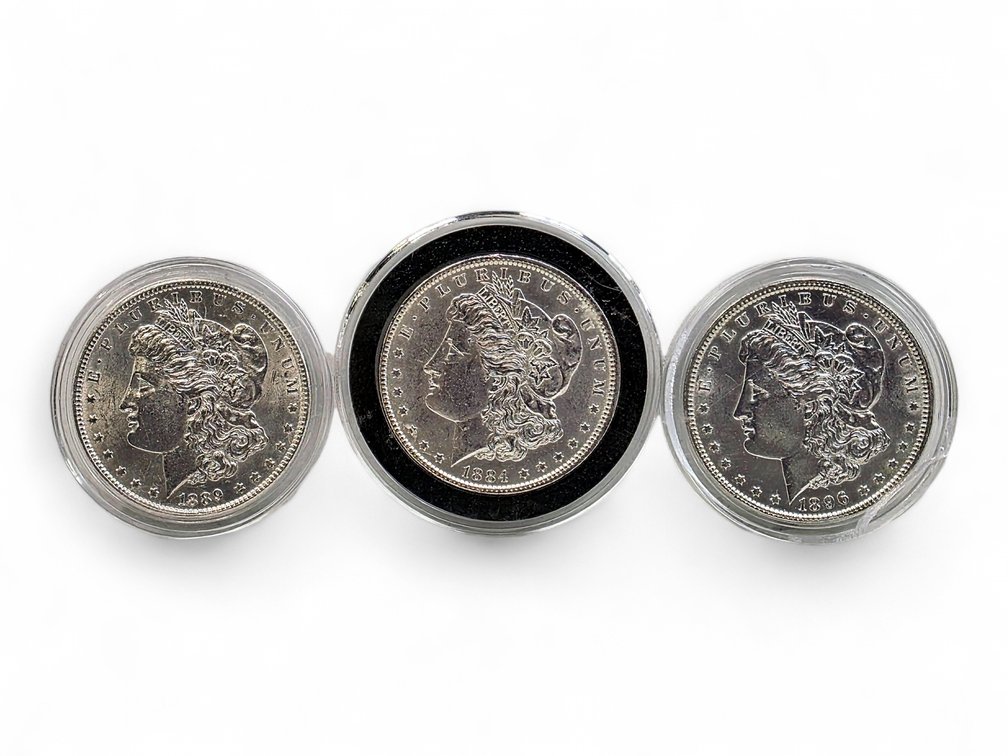 1884, 1889 & 1896 Morgan Silver Dollars