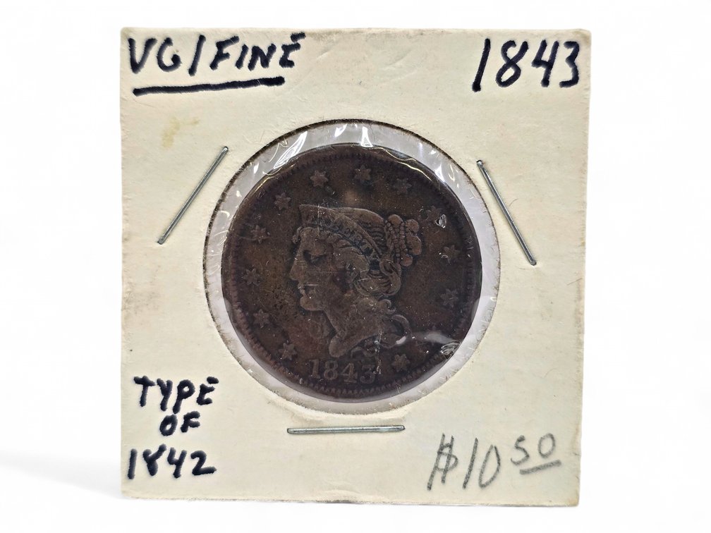 1843 Braided Hair Large Cent