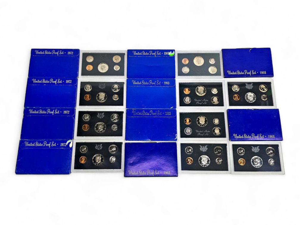 10x United States Proof Sets 1968, 1972 & 1983