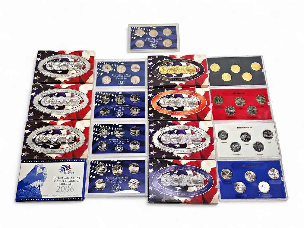 9x 1999, 2003 & 2005 State Quarter Sets - San Francisco, Denver, Philadelphia Mint Sets, Gold & Platinum Edition Sets & Others