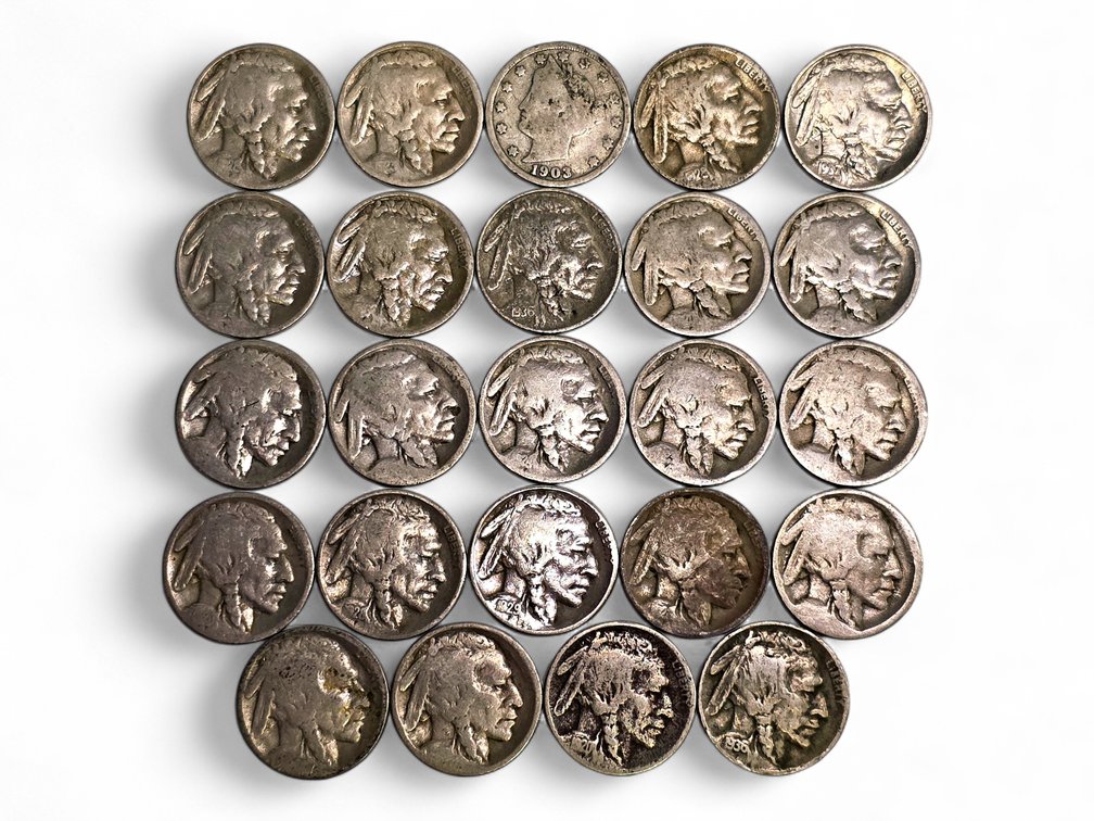 23x Indian/Buffalo Head Nickels & 1903 Liberty Head Nickel