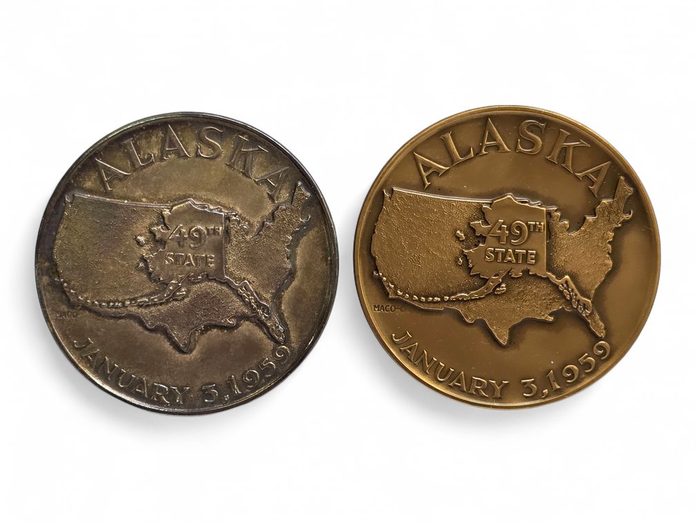 Bronze Medallic Art Co. 1959 Alaska Statehood Commemorative Medallions