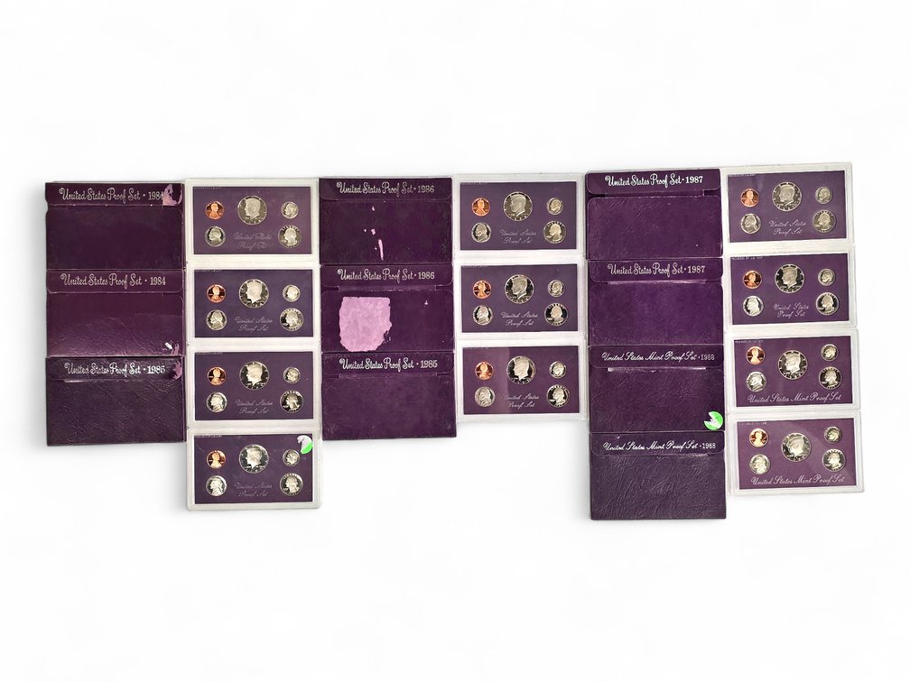 11x United States Proof Sets 1984-1988