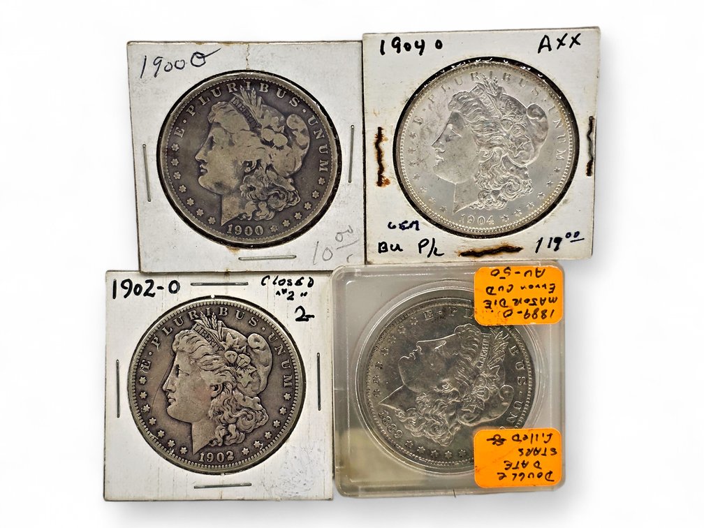 1889-O, 1900-O & 1904-O Morgan Silver Dollars