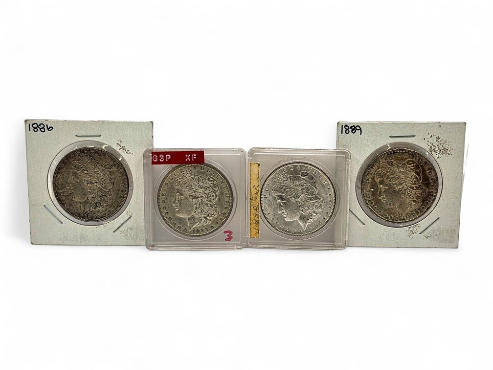 1883, 1886, 1888 & 1889 Morgan Silver Dollars